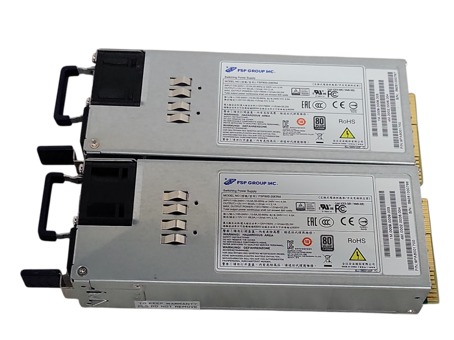Lot of 2x FSP group FSP800-20ERM 800 watt power supplies 9PA8001700  _