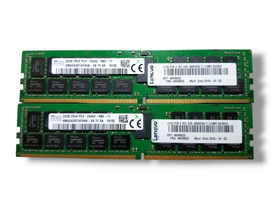 SK Hynix 64GB (2x32GB) 2Rx4 PC4-2666V-RB2-11 DDR4 Server RAM