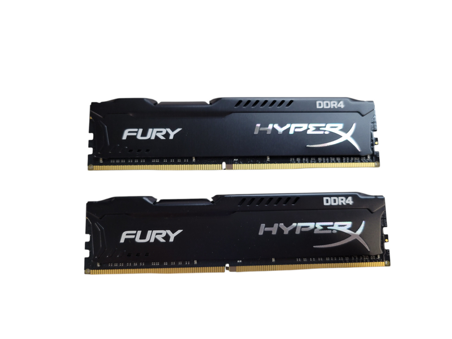Lot of 2x - 8GB HyperX Fury DDR4-2666 HX426C15FBK2/16 Desktop Memory %