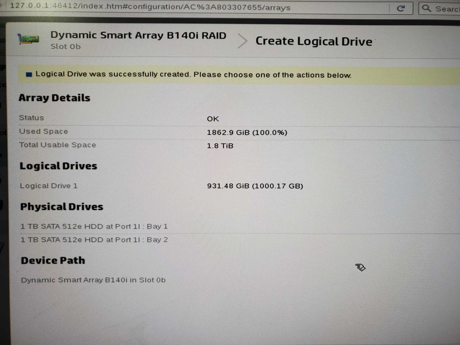 HP ProLiant DL20 Gen9 Server Intel E3-1220v5 16GB RAM 2x 1TB HDD