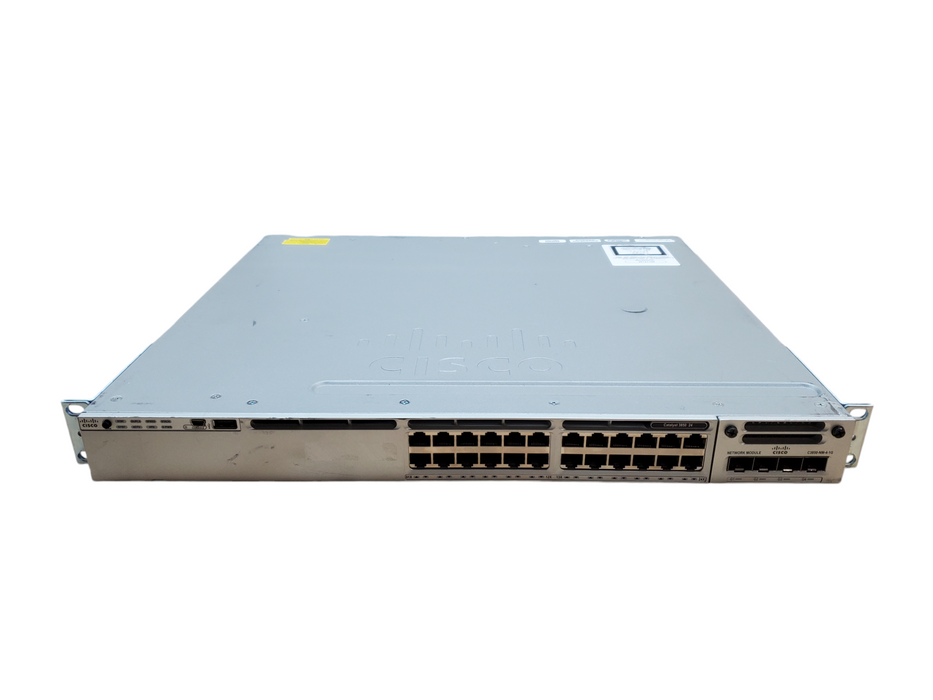 Cisco WS-C3850-24T-E V04 | 24-Port Gigabit Switch, 2x PSU, C3850-NM-4-1G