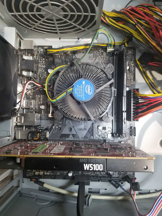 Custom Pc w/ ASUS H310M-D Intel i7-9700 CPU 8GB RAM No HDD AMD W5100
