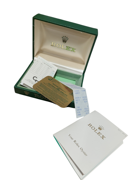 Vintage Empty Rolex Box ,Oyster - Tags 1993 ,with Certificate 1601 Roly  =