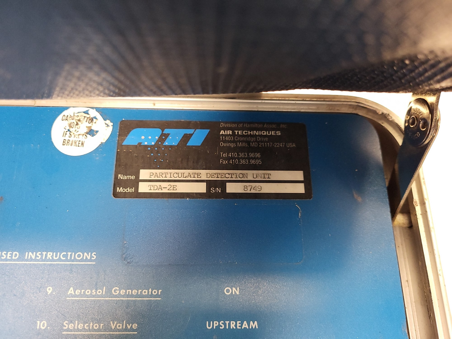 Air Techniques International ATI TDA-2E Portable Aerosol Photometer READ $