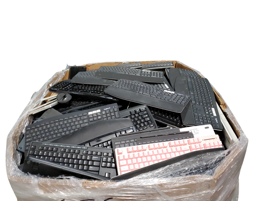 Bin of Assorted Wireless Keyboards Approx 650lbs AS-IS