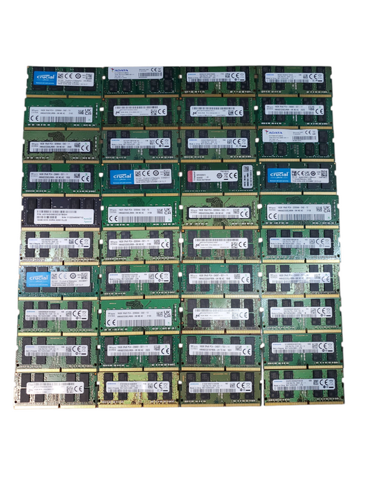Lot of 66x, Assorted 16GB DDR4 SODIMM Laptop RAM