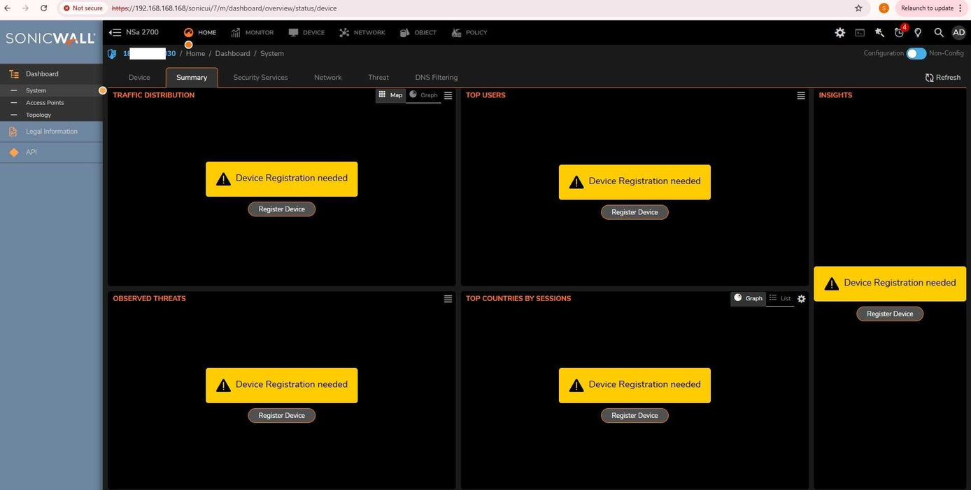 SonicWall NSA 2700 16-Port Network Security/Firewall Appliance 1RK51-109 _