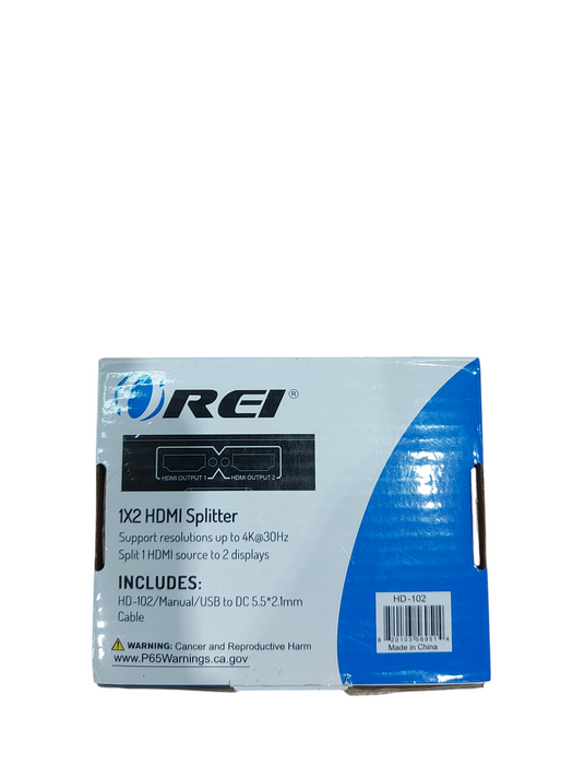 OREI HD-102 1x2 HDMI SPLITTER BOX 4K@30Hz SPILT 1 HDMI TO 2 SOURCES