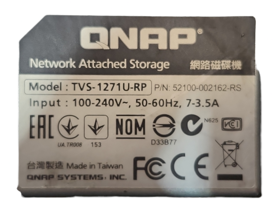 QNAP TVS-1271U-RP 12-Bays NAS w/ 16GB RAM, 4x1TB HDDs & 12x Caddies