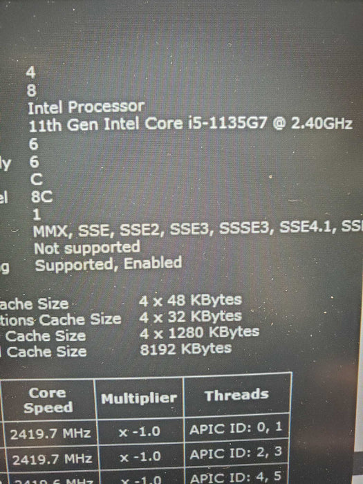 HP EliteBook 850 G8 Core i5-1135G7@2.40GHz 16GB RAM 256GB SSD read  Lap200