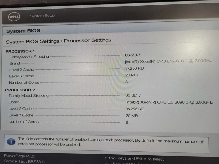 Dell PE R720 2x E5-2690 0 @ 2.90GHz 256GB ECC DDR3 H710P Mini 2x750W PSU 2.5" !