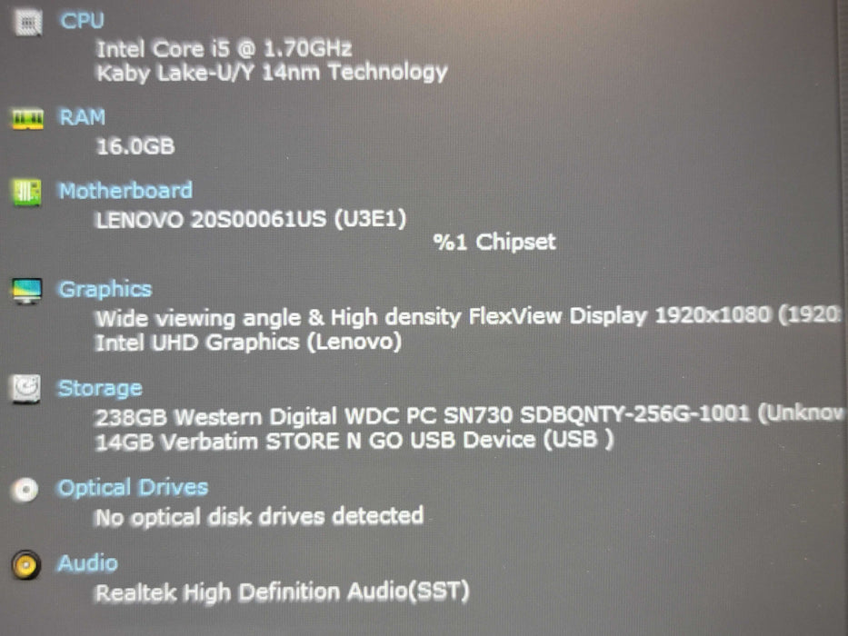 Lenovo ThinkPad T14 i5-10310U 16GB DDR4 256GB NVMe TOUCH  β Lap200