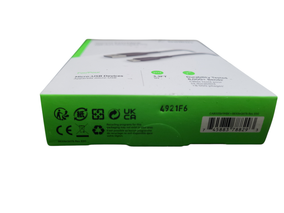 Lot 4x Belkin BOOST CHARGE USB-A to Micro USB ChargeSync Cable 3ft Q