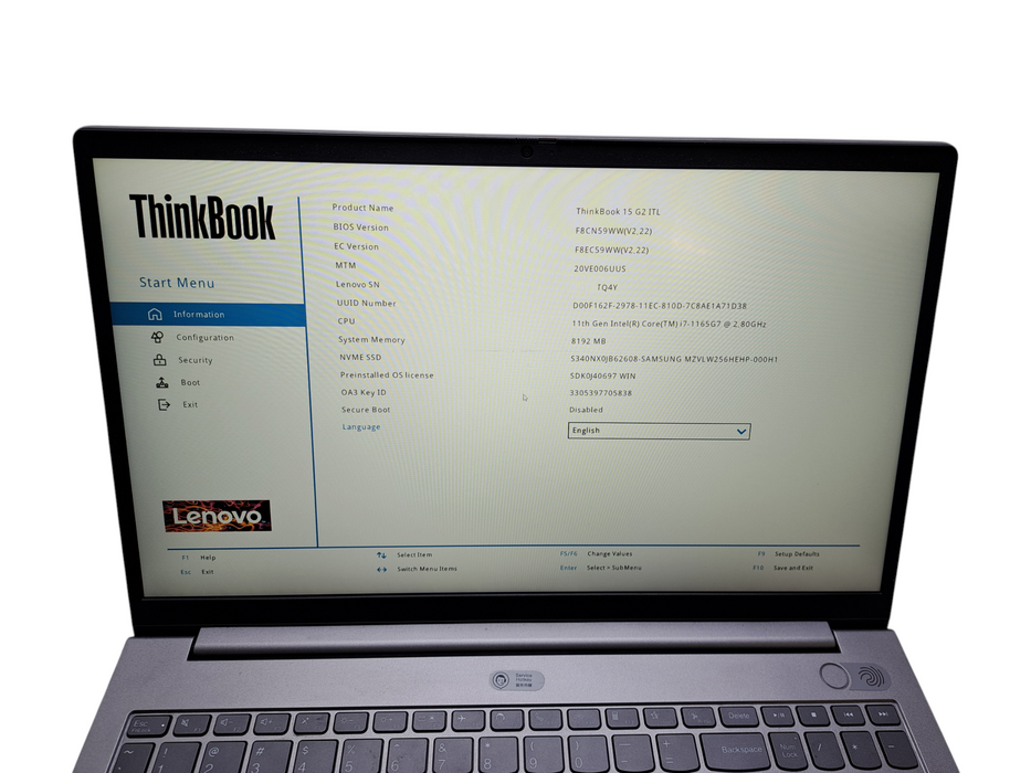 Lenovo ThinkBook 15 G2 ITL | Intel Core i7-1165G7, 8GB DDR4, 256GB NVMe ) Lap200