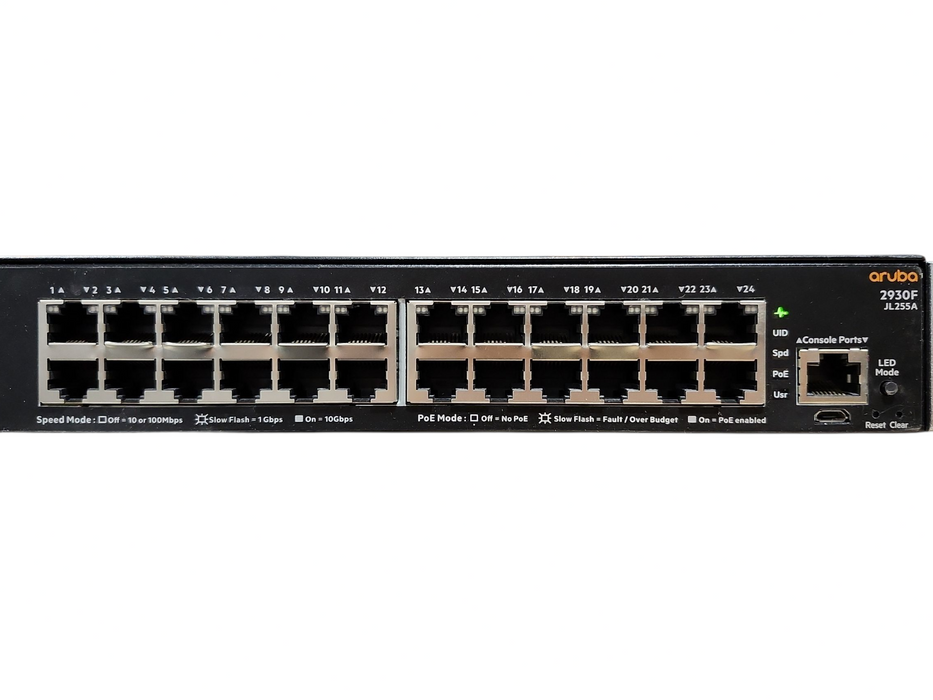 Aruba JL255A 2930F 24G PoE+ 4SFP+ Managed Network Switch