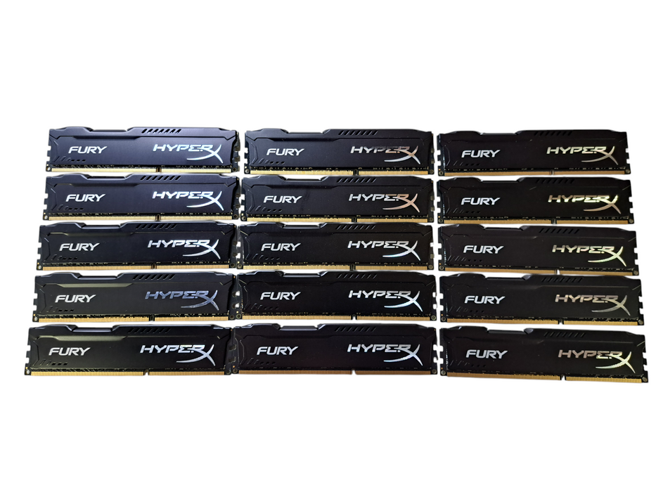 Lot of 15x Kingston HyperX Fury 8GB DDR3 RAM 1600MHz HX316C10FBK2/16  )