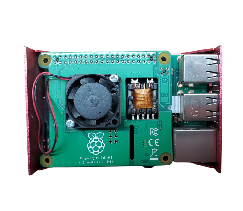Raspberry Pi 3 Model B+ w/ PoE-HAT & Case - No SD Card