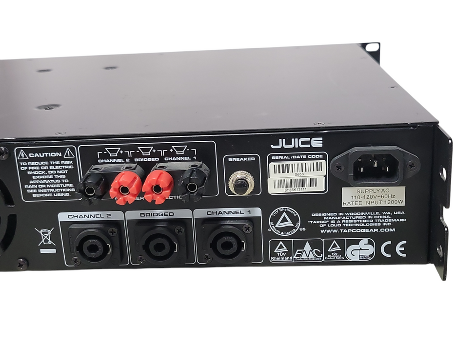 Tapco Juice J-800 Commercial Power Amplifier, REAd _