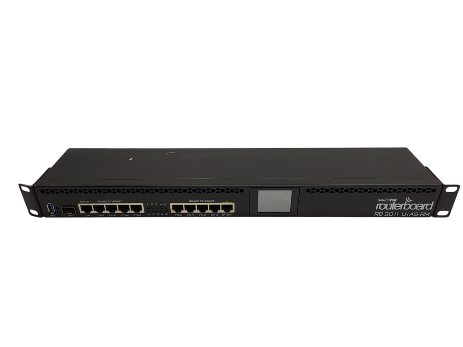 Mikrotik RouterBoard RB3011UiAS-RM 10x Gigabit Ethernet Roater w/ LCD , USB $