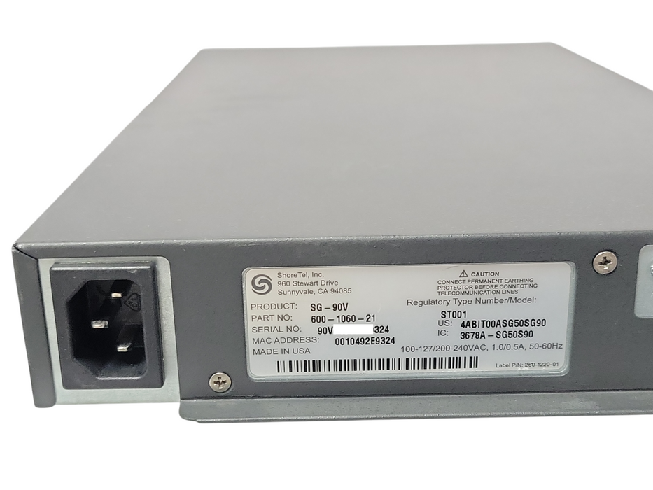 ShoreTel ShoreGear 90V SG-90V 600-1060-21, READ _