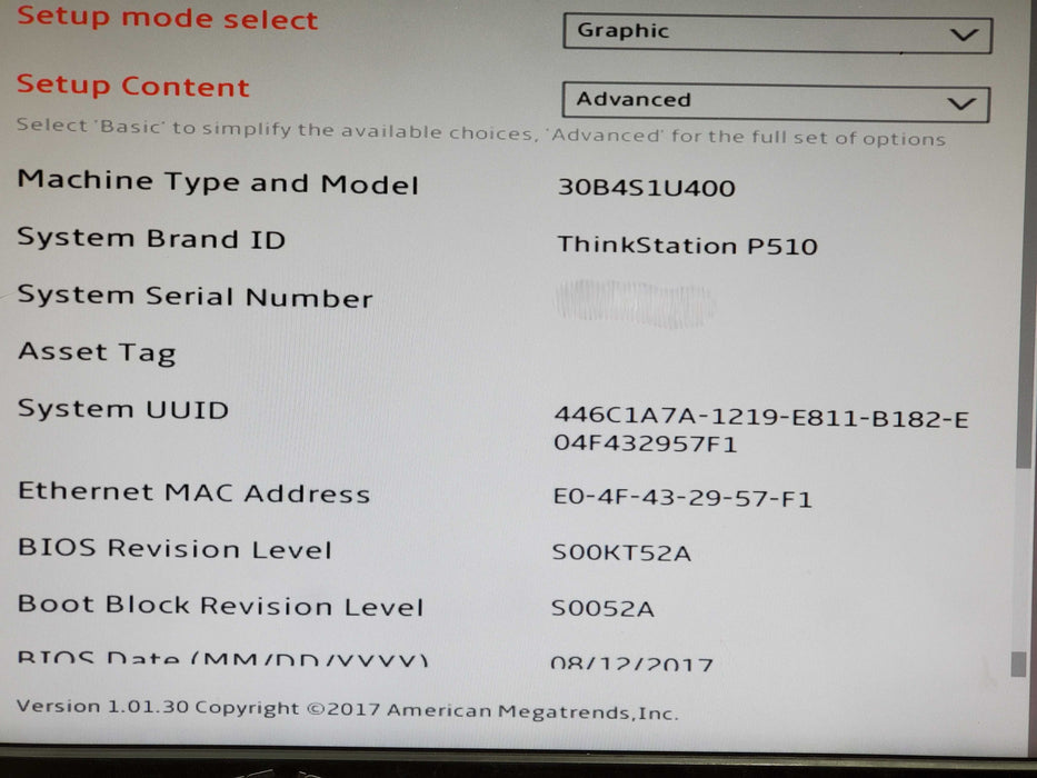 Lenovo ThinkStation P510 Xeon E5-1620 v4 32GB DDR4 GTX 1060 - No HDD