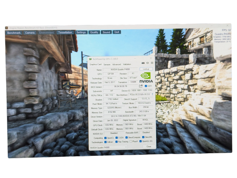 NVIDIA Quadro P4000 8GB GPU HP OEM  -