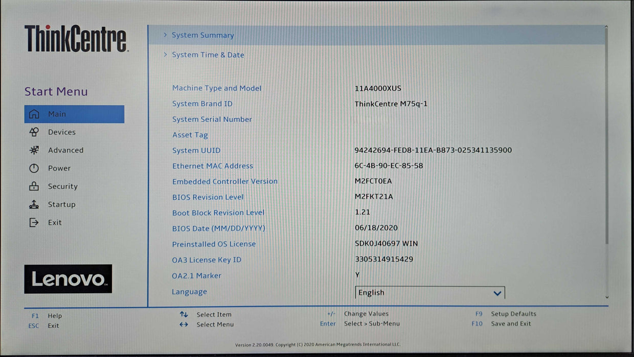 Lenovo ThinkCentre M75q-1 | Ryzen 3 PRO 3200GE, 8GB DDR4, 256GB NVMe )