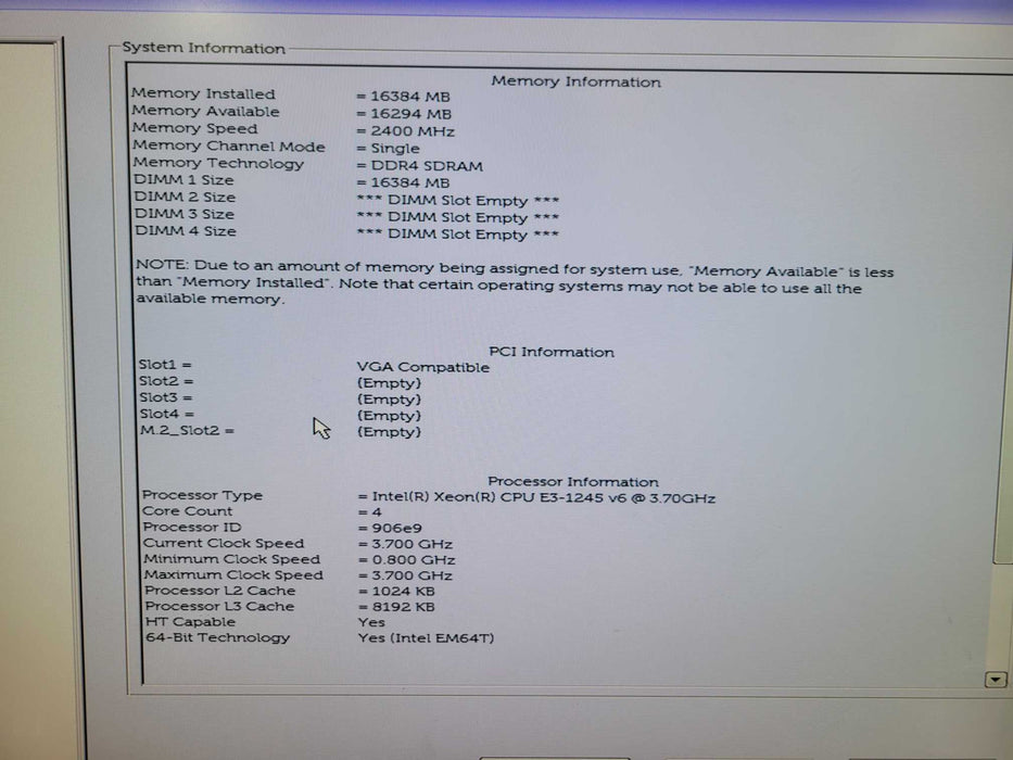 Dell Precision T3620 Workstation - Xeon E3-1245 v6 16GB DDR4 *NO HDD*