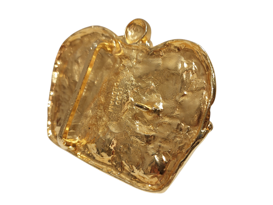 Vintage Rare Todd Oldham Unjeweled Crown Gold Belt Buckle  =