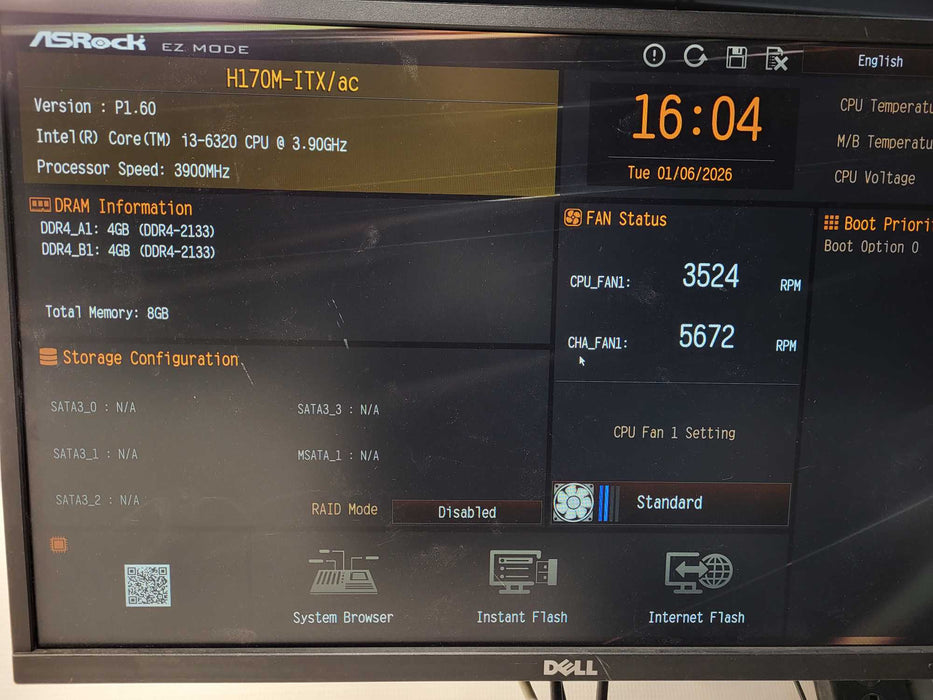 SuperLogics Industrial Desktop i3-6320 8GB DDR4 P/N:SL-1U-AH170I-GC Q$
