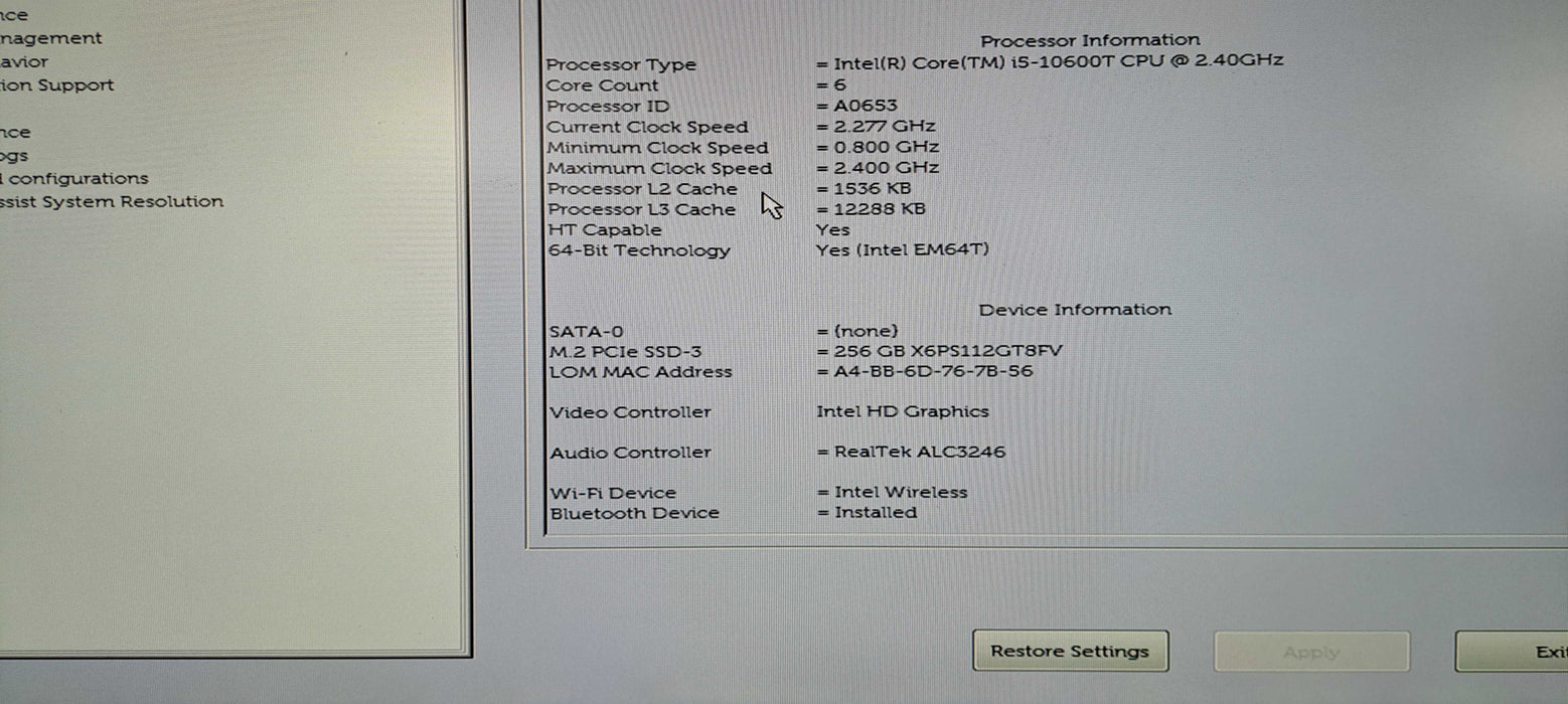 Dell OptiPlex 5080 Micro | i5-10600T @2.40GHz, 8GB DDR4, 256GB NVMe, Wi-Fi )