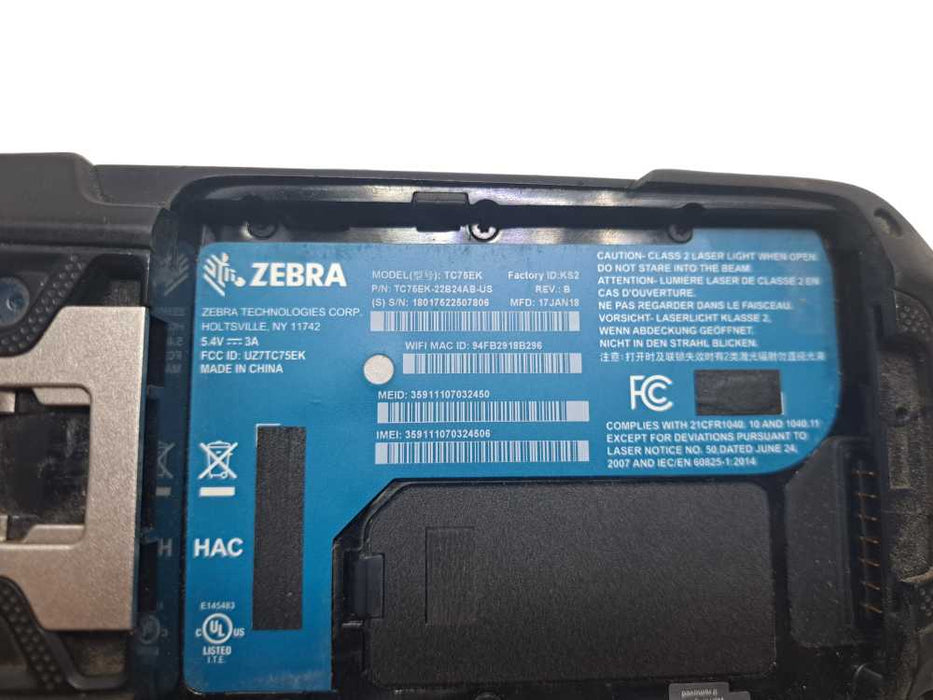 Lot of 10x Zebra TC75EK Series Barcode Scanners | No Battery *READ*