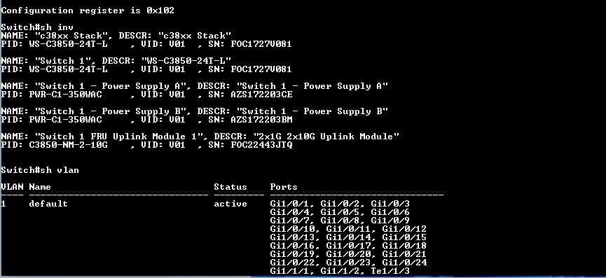 Cisco Catalyst WS-C3850-24T-S 24-Port Network Switch w/ C3850-NM-2-10G  _