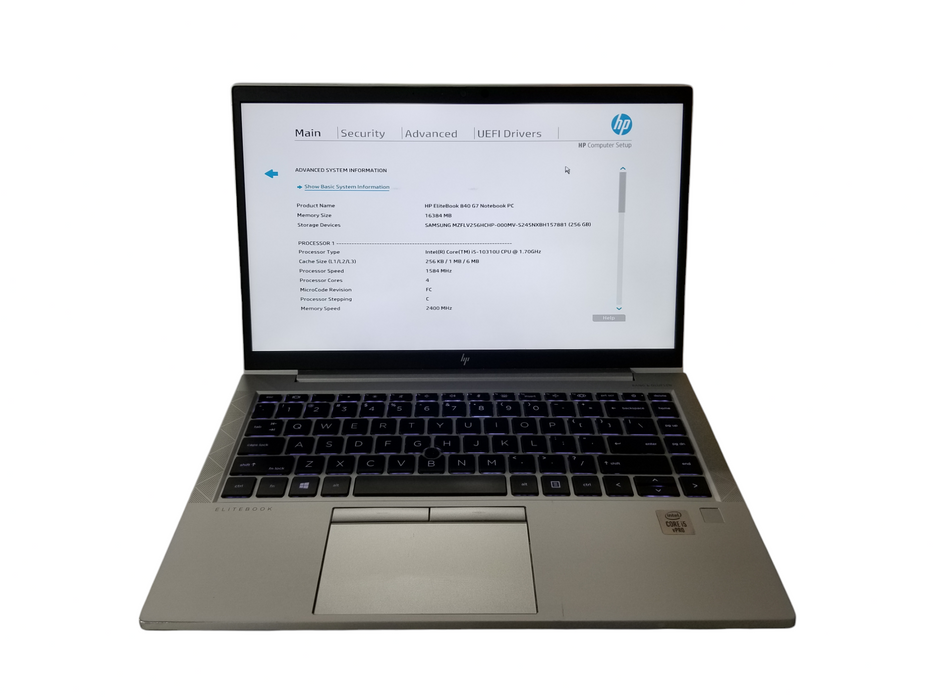 HP EliteBook 840 G7 Core i5-10310U @1.70GHz 16GB RAM DDR4 256GB NVMe  Lap200