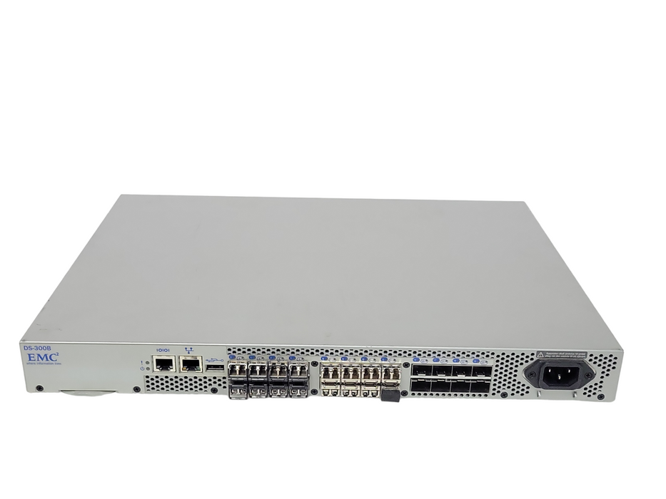 EMC2 DS-300B 24-Ports 8Gb FC Switch 16 Active Ports 16x Transceivers _