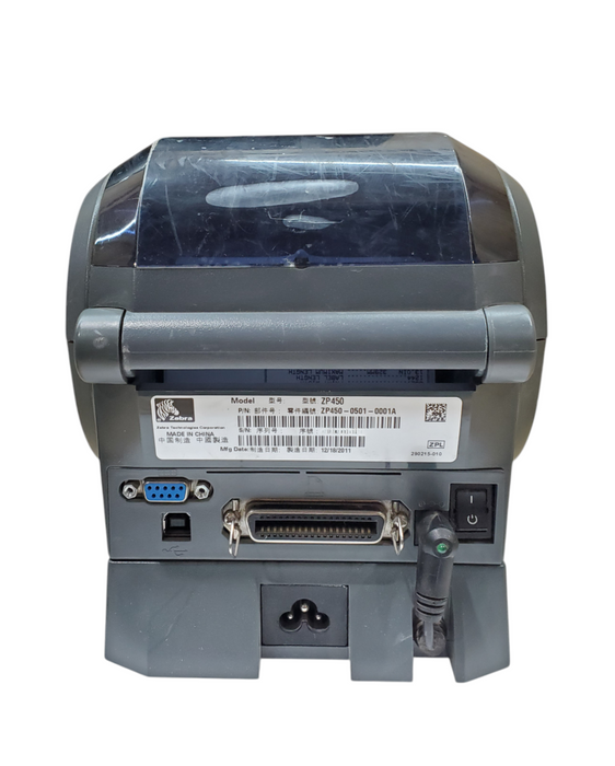 Zebra ZP 450 Label Printer w/ PWR Base - Low Usage | ZP450-0501-0001A