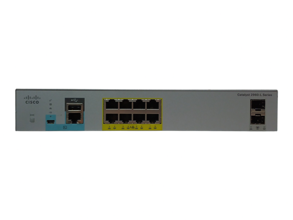 Cisco WS-C2960L-8PS-LL, 8-Port Gigabit PoE+ 2x SFP Silent Managed Switch