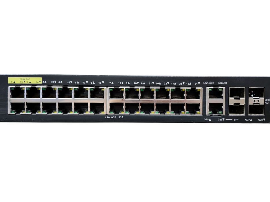 Cisco SG350-28MP-K9 V04, 28-Port Gigabit PoE Managed Switch, 4x SFP
