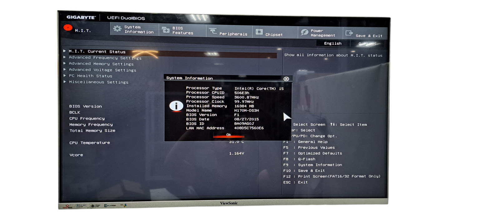 Custom PC i5-6500 CPU|16GB DDR4|500GB m.2|H170M-DS3H| SEE