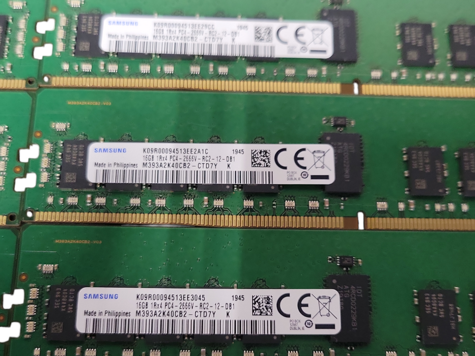 Lot of 16x Samsung 16GB 1Rx4 PC4-2666V-RC2 DDR4 Server RAMs _