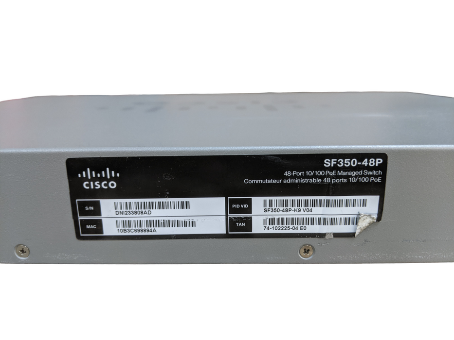 Cisco SF350-48P-K9 V04 | 48-Port 10/100 PoE Managed Switch