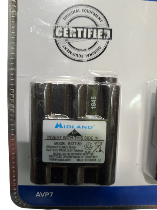 2X Pack Midland AVP-7 Rechargeable Battery Packs
