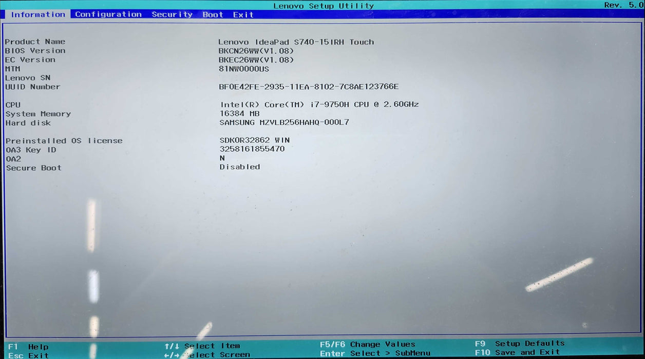 Lenovo ideapad S740, i7-9750H 2.60GHz, 16GB DDR4, 256GB NVMe, GTX1650  Lap200