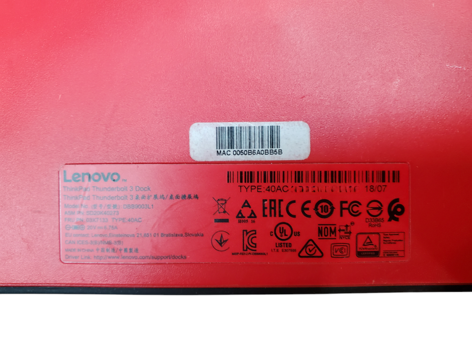 Lenovo ThinkPad Thunderbolt 3 Dock Type 40AC w/ 90w Adapter