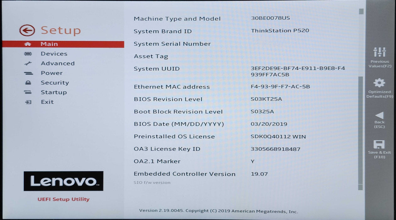 Lenovo ThinkStation P520, Xeon W-2125 4.00GHz, 32GB DDR4, 256GB NVMe, P2000
