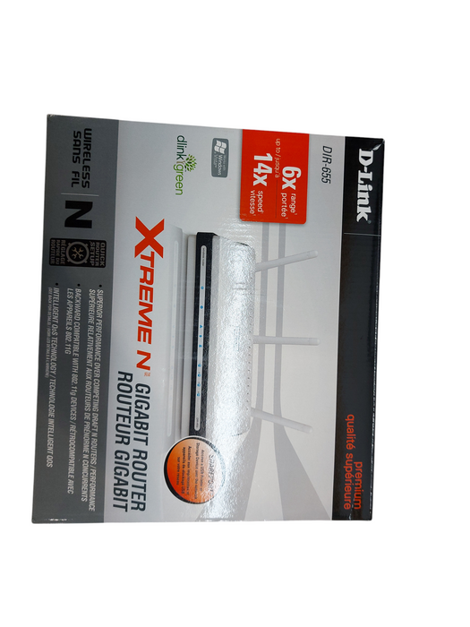D-Link DIR-655 Xtreme N Gigabit Router - 6 X Range - 14X Speed