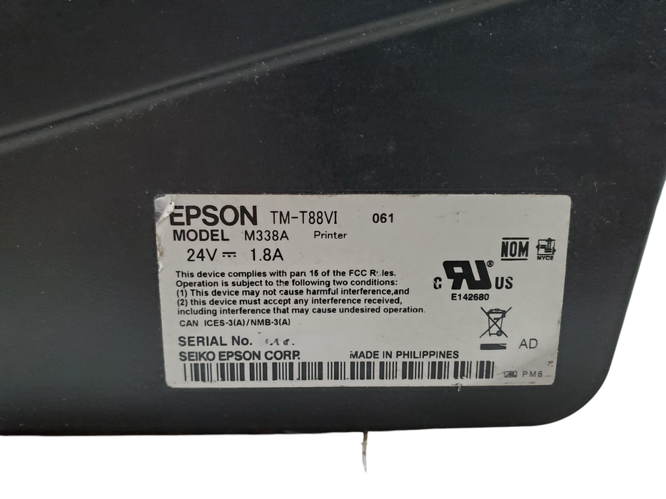 Epson TM-T88VI POS Thermal Receipt Printer - M338A *read*