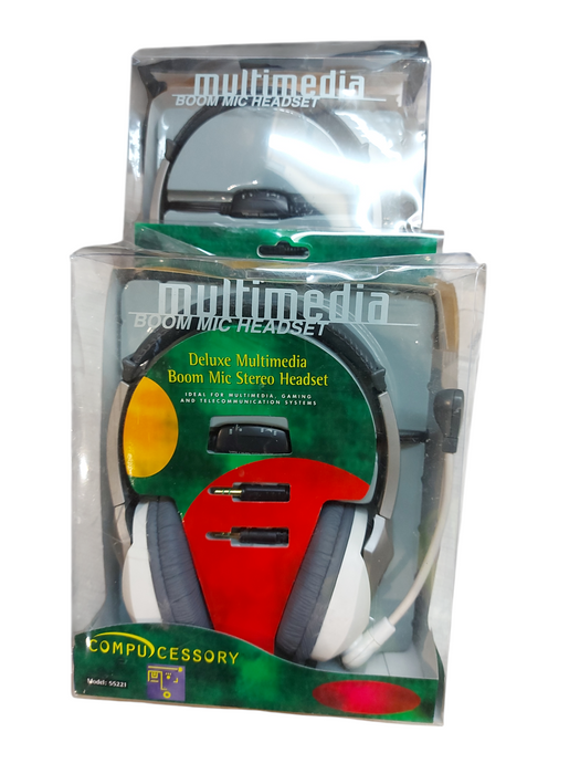 Lot 2x COMPUCESSORY CC55221 Multimedia Boom Mic Headset