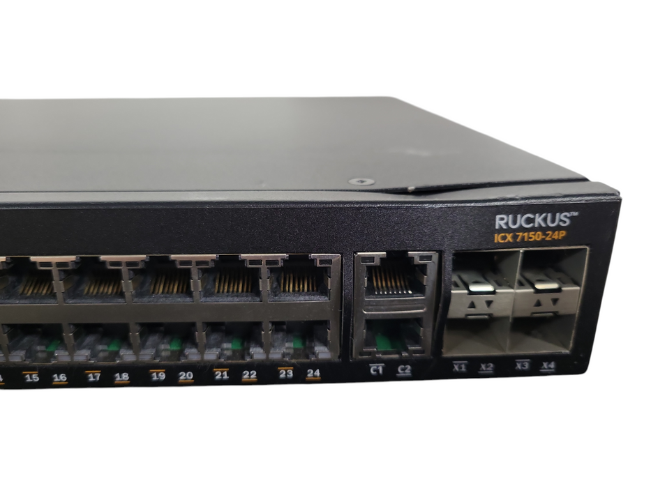 Ruckus ICX 7150-24P Network Rack Mount Gigabit Switch 24-Port PoE+ !