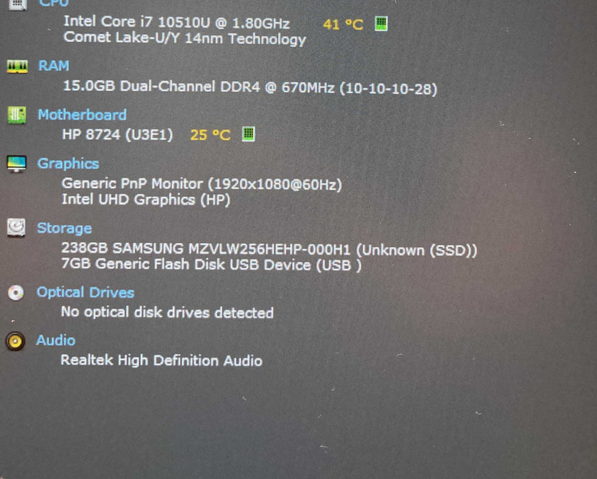 HP ZBook Firefly 14 G7 i7-10510U@1.80GHz 16GB RAM 256GB SSD READ!  Lap200